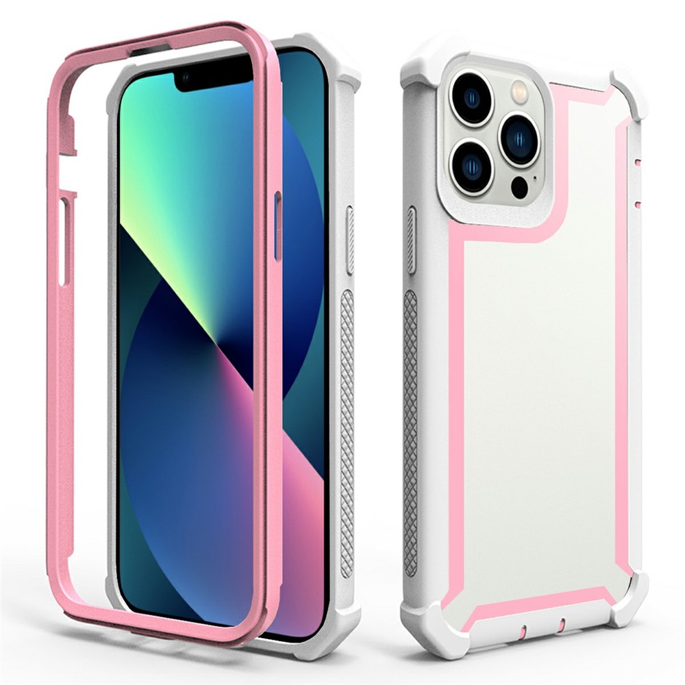 For iPhone 15 Pro Max Case Clear Detachable 2 in 1 Shockproof TPU + PC Phone Back Cover - Pink