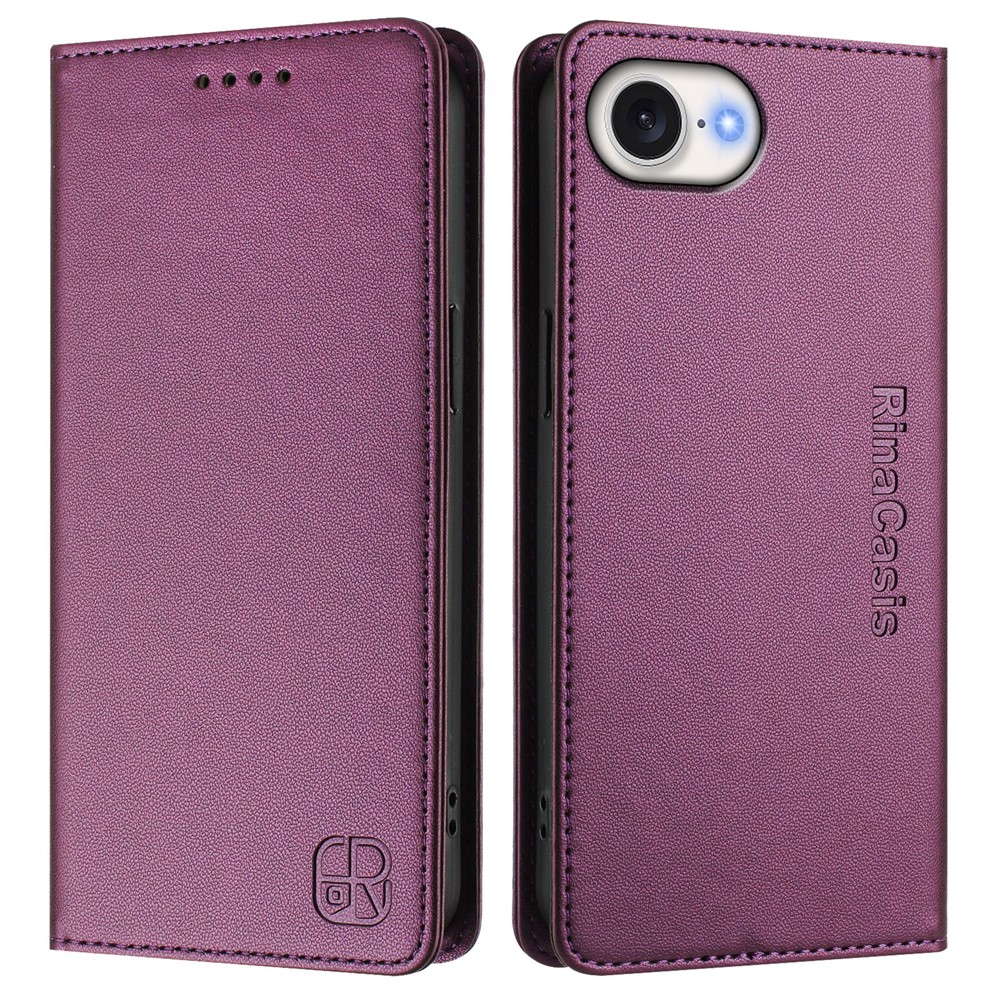 For iPhone 16e Leather Case RINACASIS RC01 Phone Cover with RFID Blocking Wallet Stand - Violet