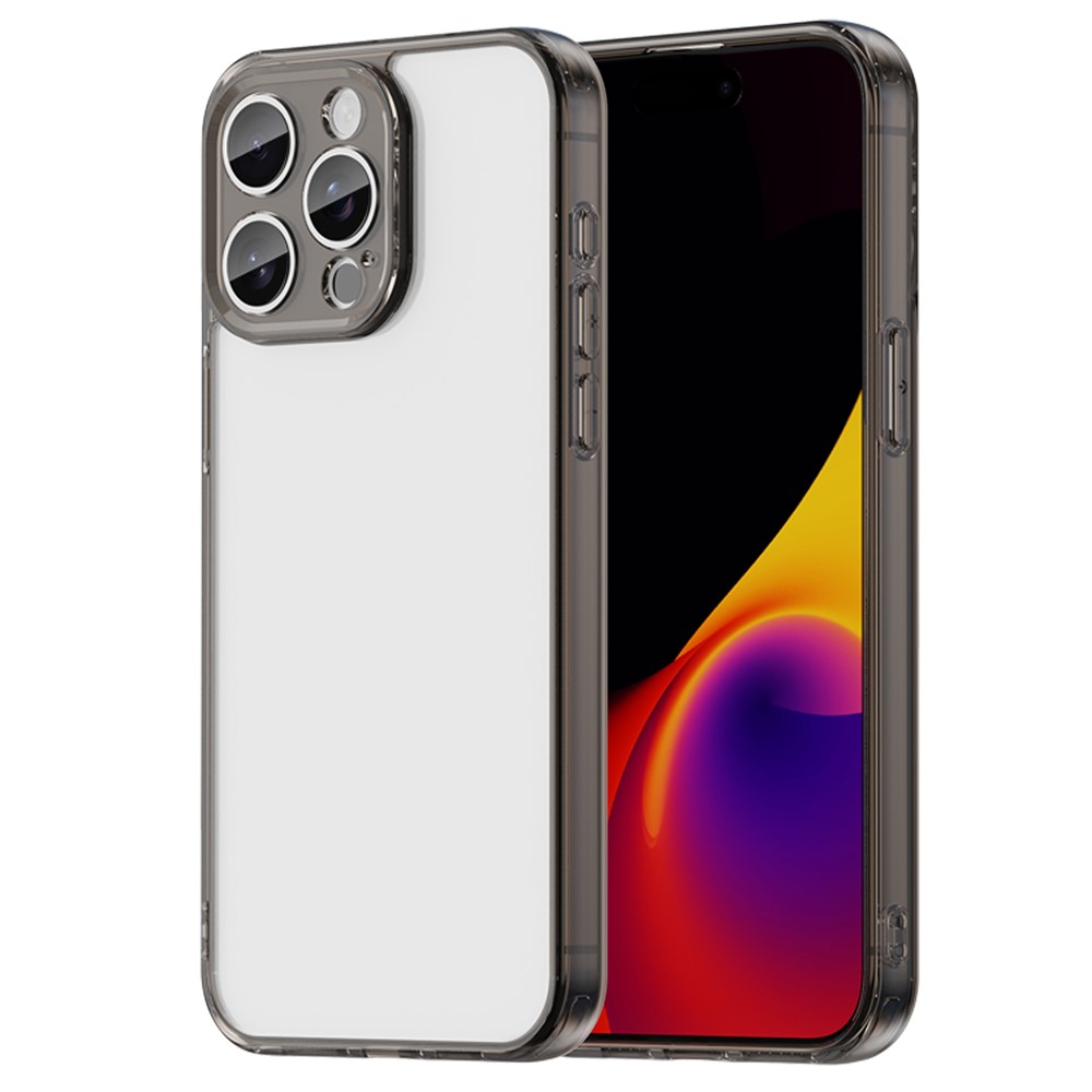 For iPhone 15 Pro Case TPU + Acrylic Phone Back Cover Anti Yellowing - Black