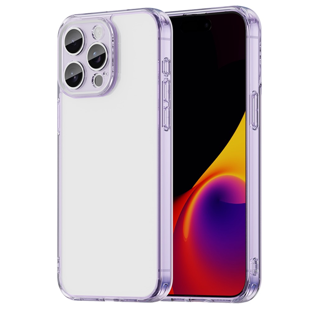 For iPhone 15 Pro Max Case TPU + Acrylic Phone Back Cover Anti Yellowing - Purple