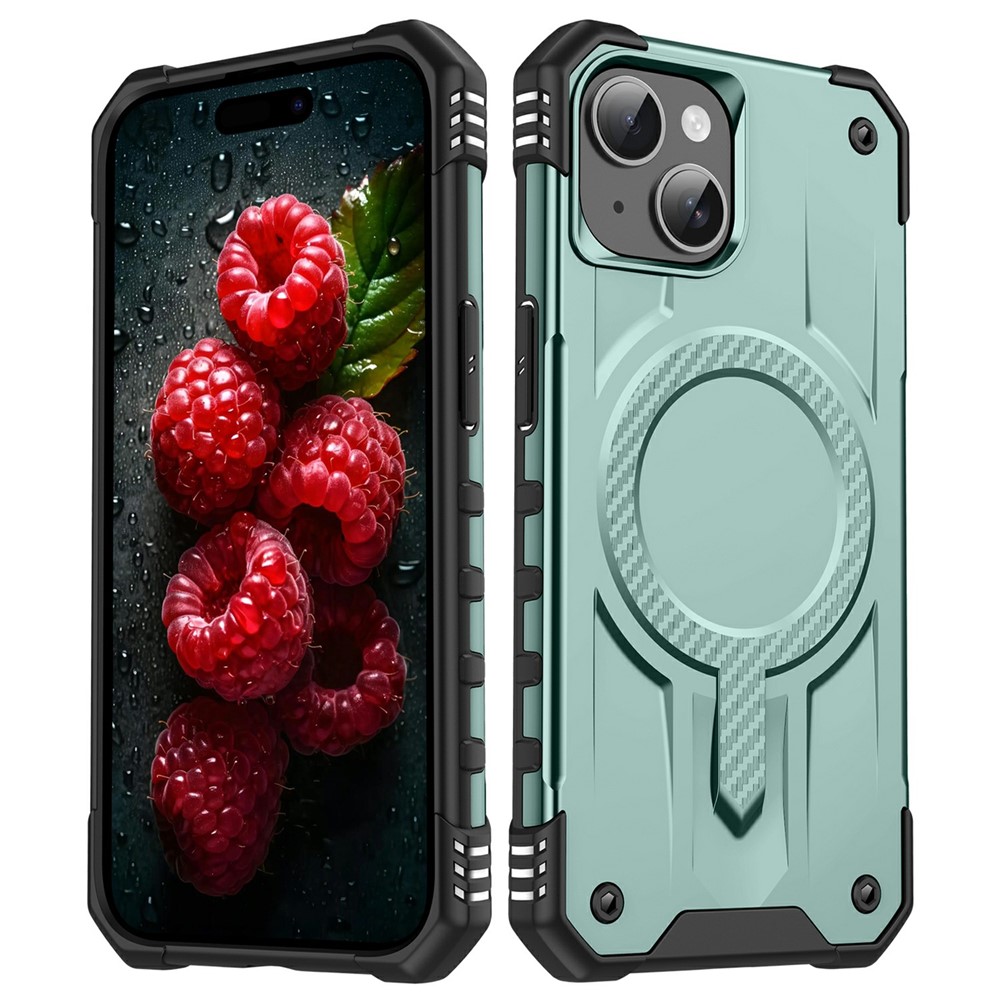 Bulk Purchasing For iPhone 15 Case Compatible with MagSafe Shockproof PC + TPU Phone Cover - Midnight Green