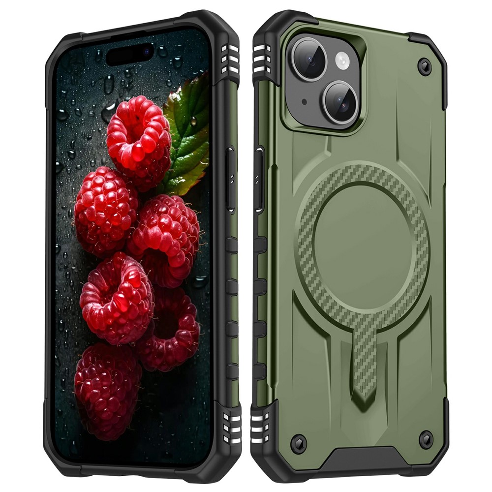 Bulk Purchasing For iPhone 15 Case Compatible with MagSafe Shockproof PC + TPU Phone Cover - Army Green