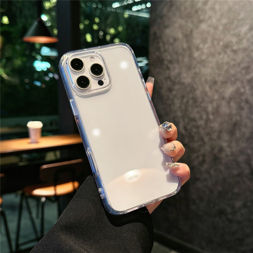 For iPhone 16 Pro Max Crystal Clear Case TPU + Acrylic Shockproof Phone Cover - Transparent