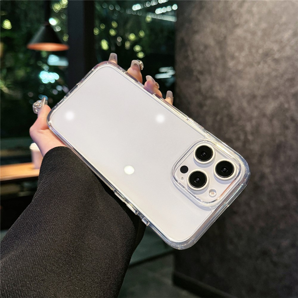 For iPhone 15 Pro Crystal Clear Case TPU + Acrylic Shockproof Phone Cover - Transparent