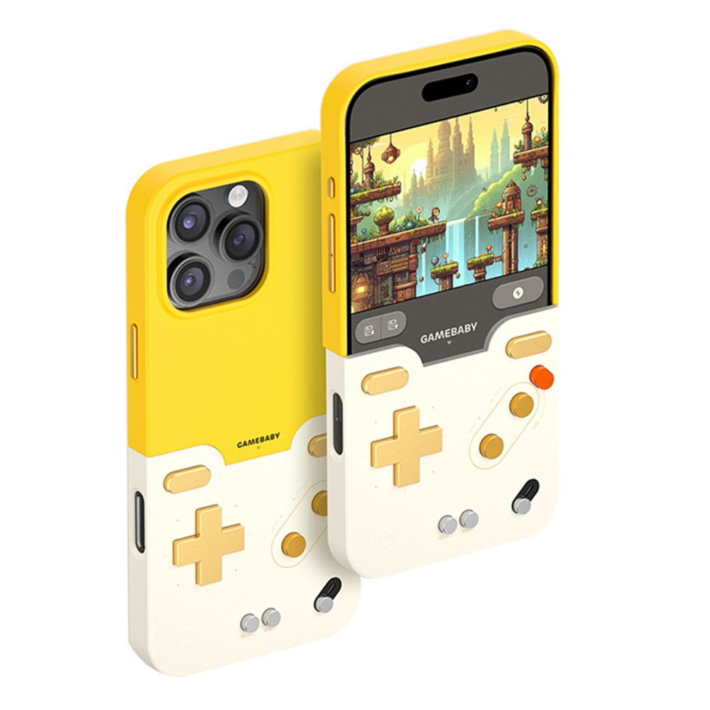 BITMOLAB GAMEBABY For iPhone 15 Pro Max Case Retro Handheld Game Console Design Phone Cover