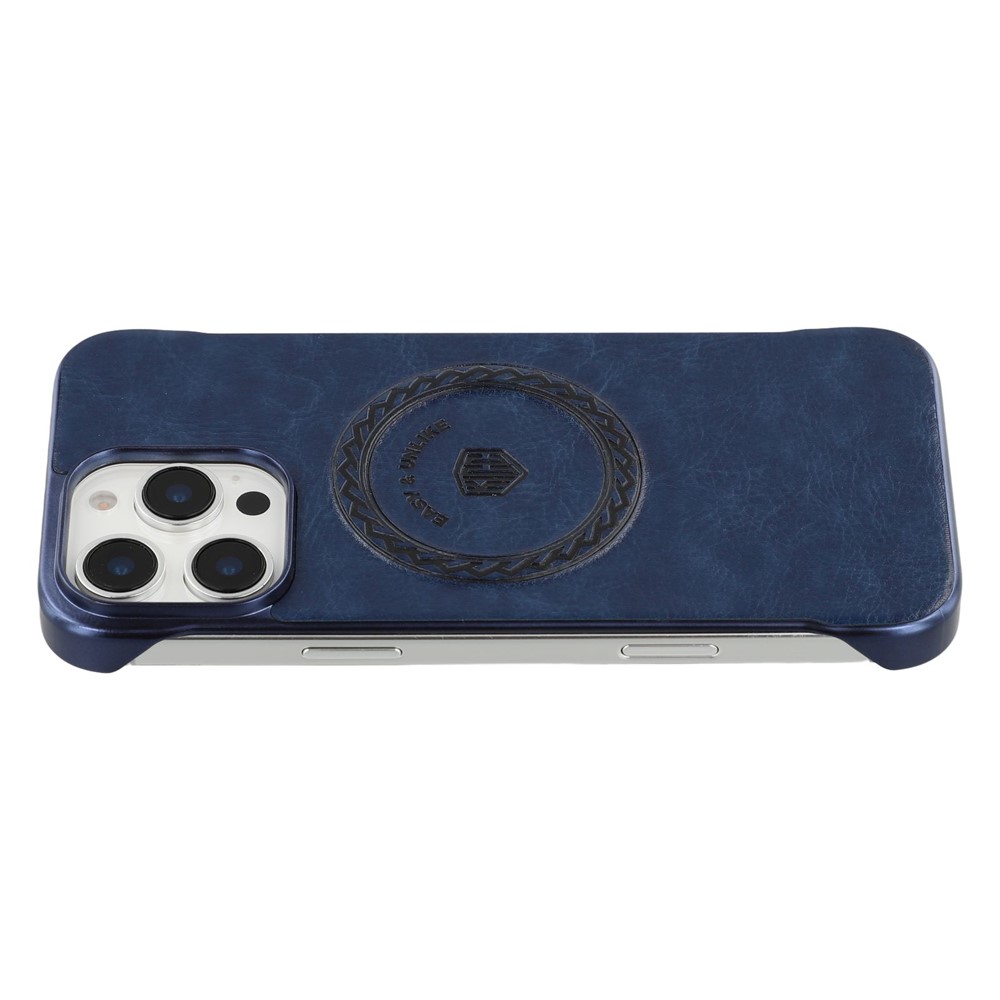 KIGC For iPhone 16 Pro Max Magnetic Case Electroplating PC + PU Phone Back Cover - Blue