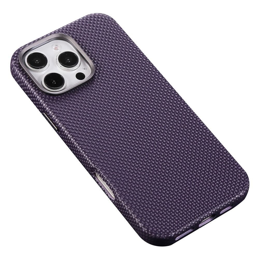 For iPhone 16 Pro Max Magnetic Case Diamond Texture Leather + PC Phone Cover - Purple