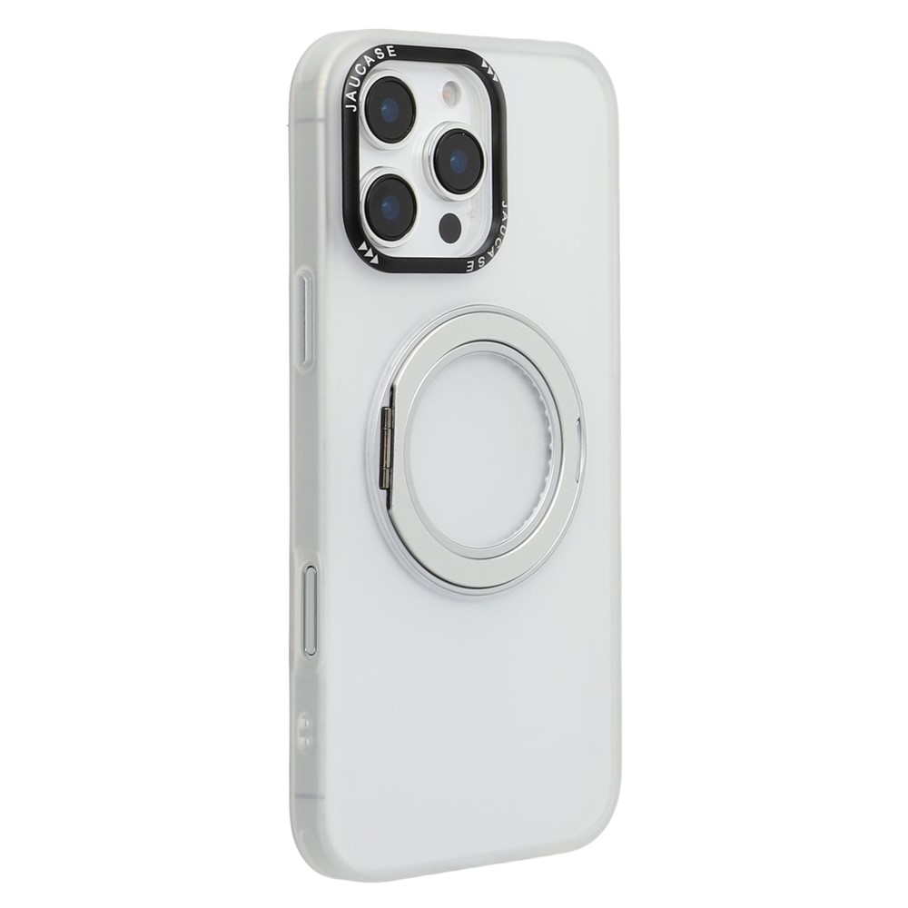 JAUCASE For iPhone 16 Pro Max Magnetic Case with Kickstand TPU + PC Phone Back Cover - White