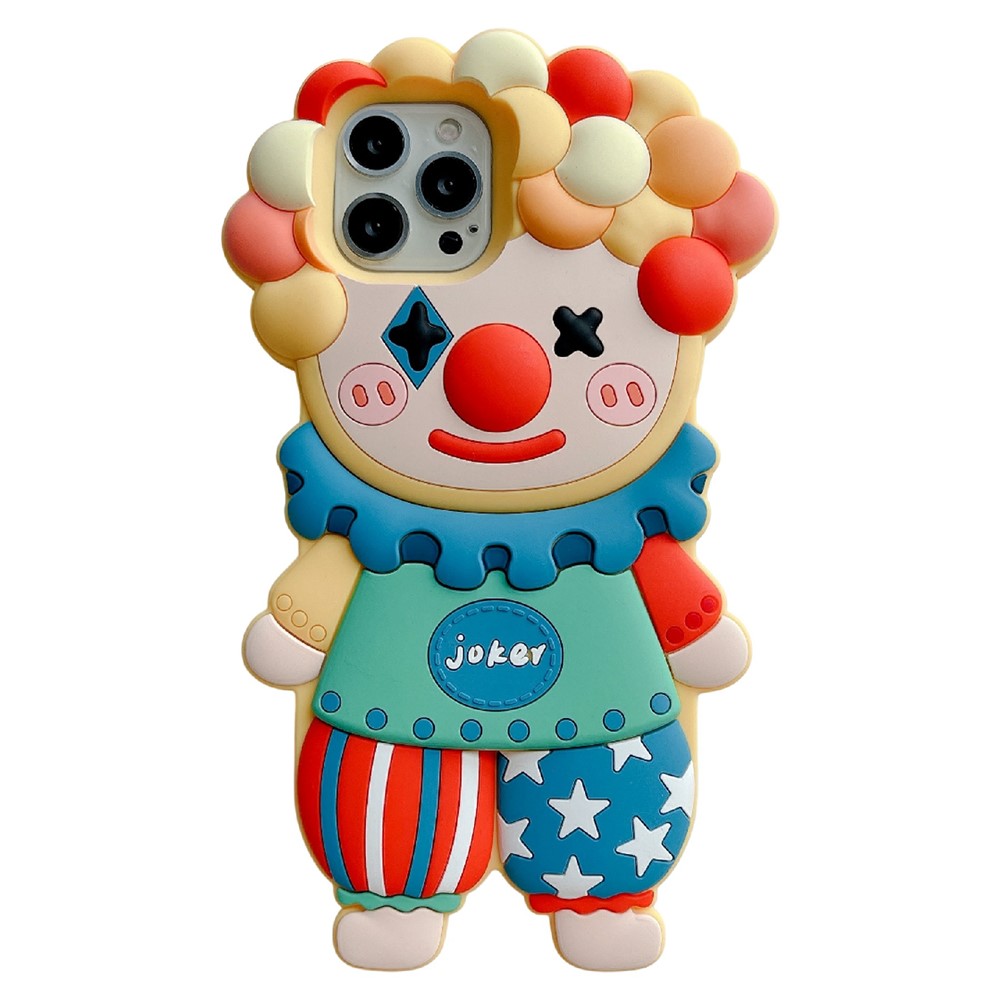 For iPhone 15 Pro Max Silicone Case Cute Joker Design Shockproof Phone Back Cover