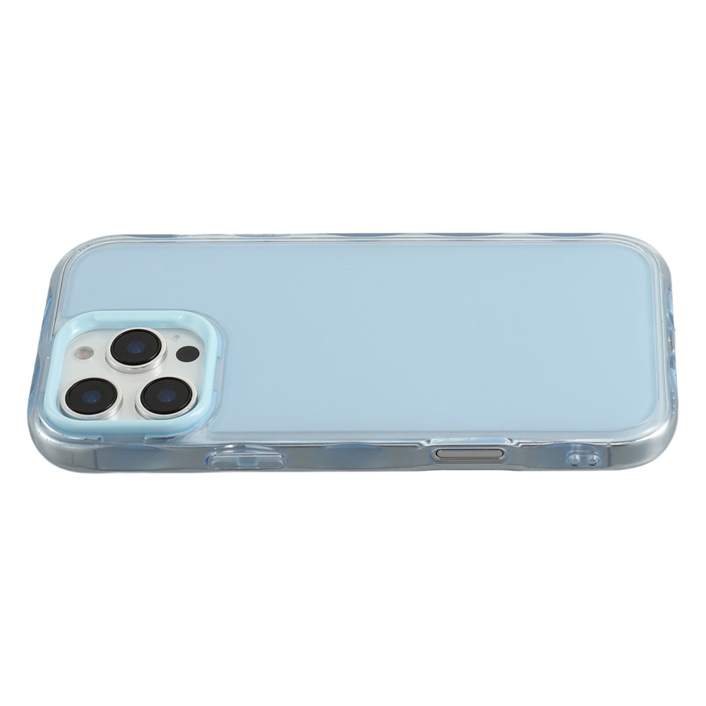 For iPhone 16 Pro Max Case Inner Wave Pattern TPU + Acrylic Phone Cover - Blue