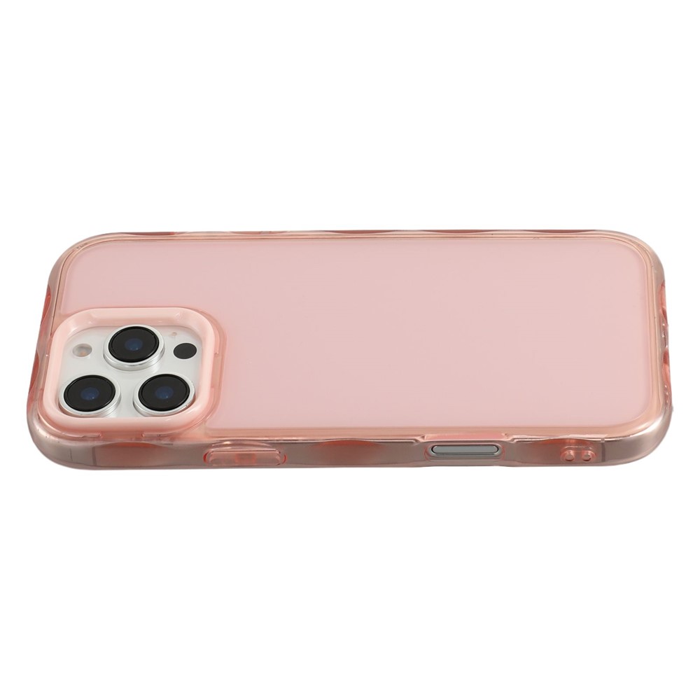 For iPhone 16 Pro Max Case Inner Wave Pattern TPU + Acrylic Phone Cover - Pink