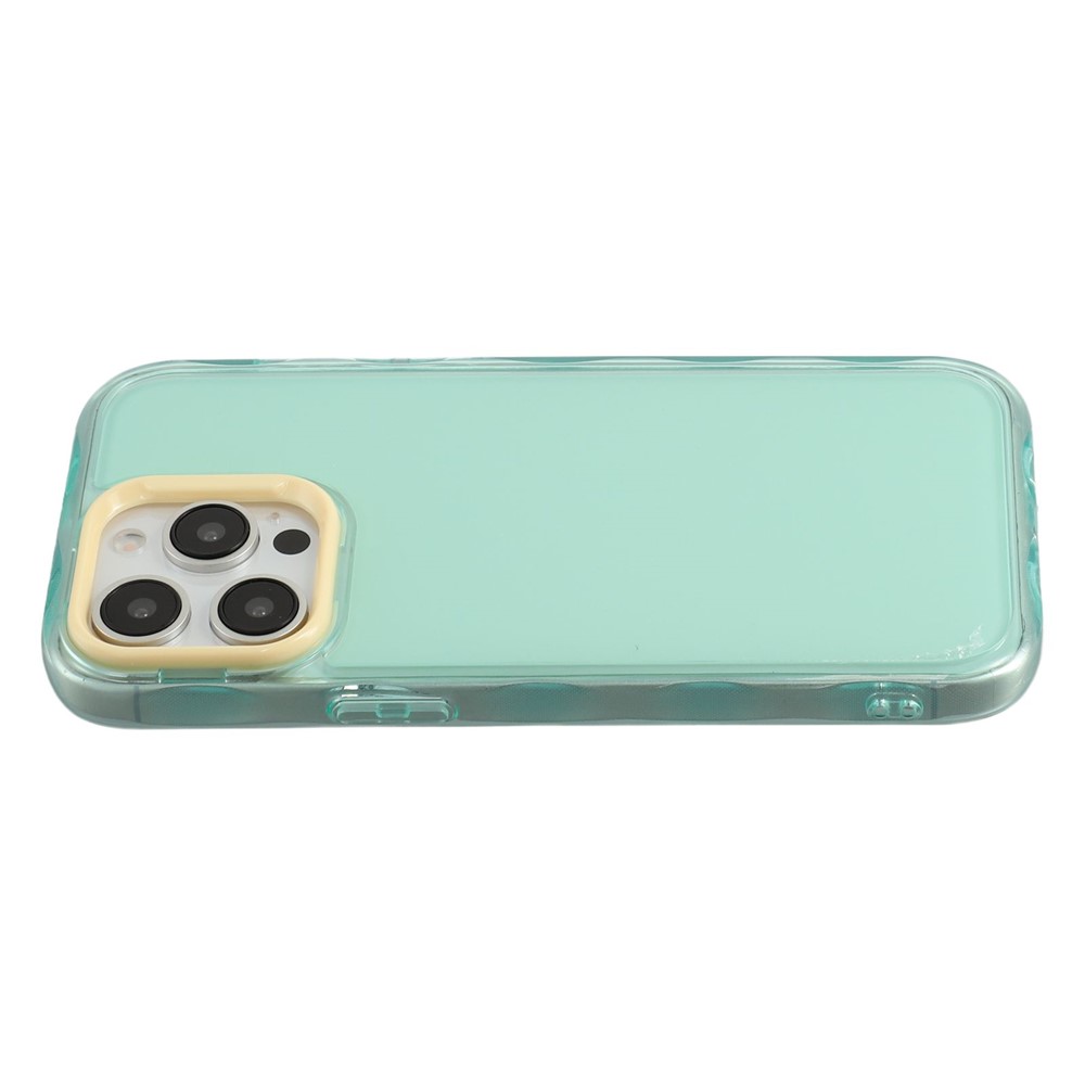 For iPhone 14 Pro Case Inner Wave Pattern TPU + Acrylic Phone Cover - Green