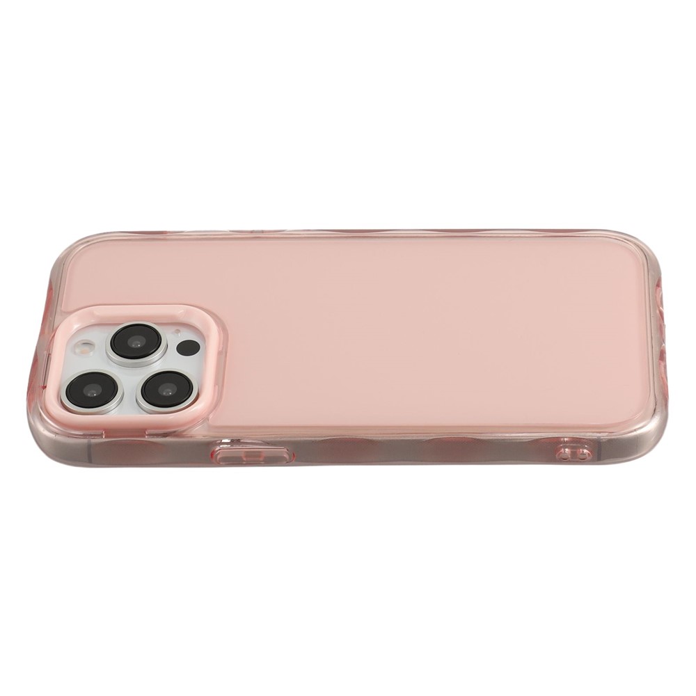 For iPhone 14 Pro Case Inner Wave Pattern TPU + Acrylic Phone Cover - Pink