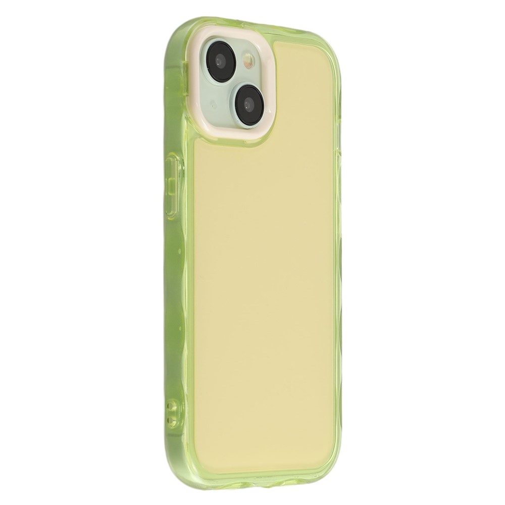 For iPhone 13 Case Inner Wave Pattern TPU + Acrylic Phone Cover - Yellow