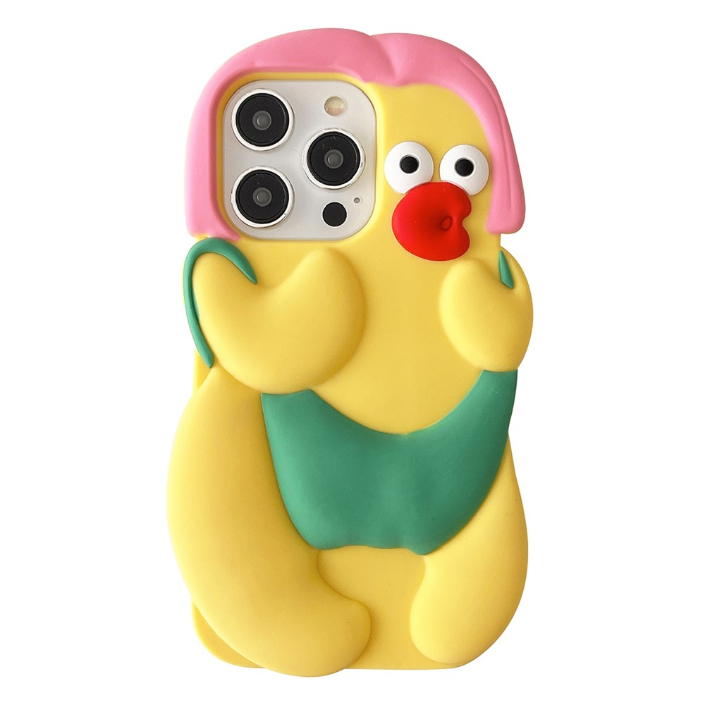 For iPhone 16 Pro Max Silicone Case Cute Chicken Design Shockproof Phone Back Cover