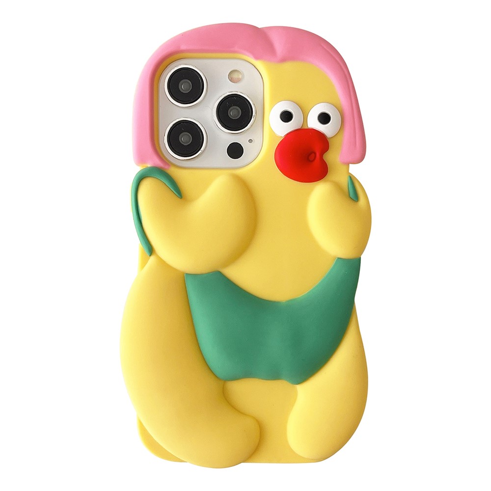 For iPhone 15 Pro Max Silicone Case Cute Chicken Design Shockproof Phone Back Cover