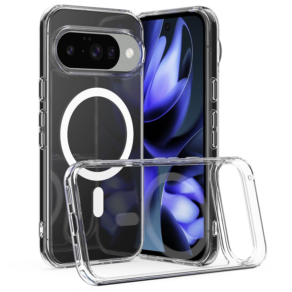For Google Pixel 10 Clear Phone Case Compatible with MagSafe TPU+Acrylic Back Cover - Clear