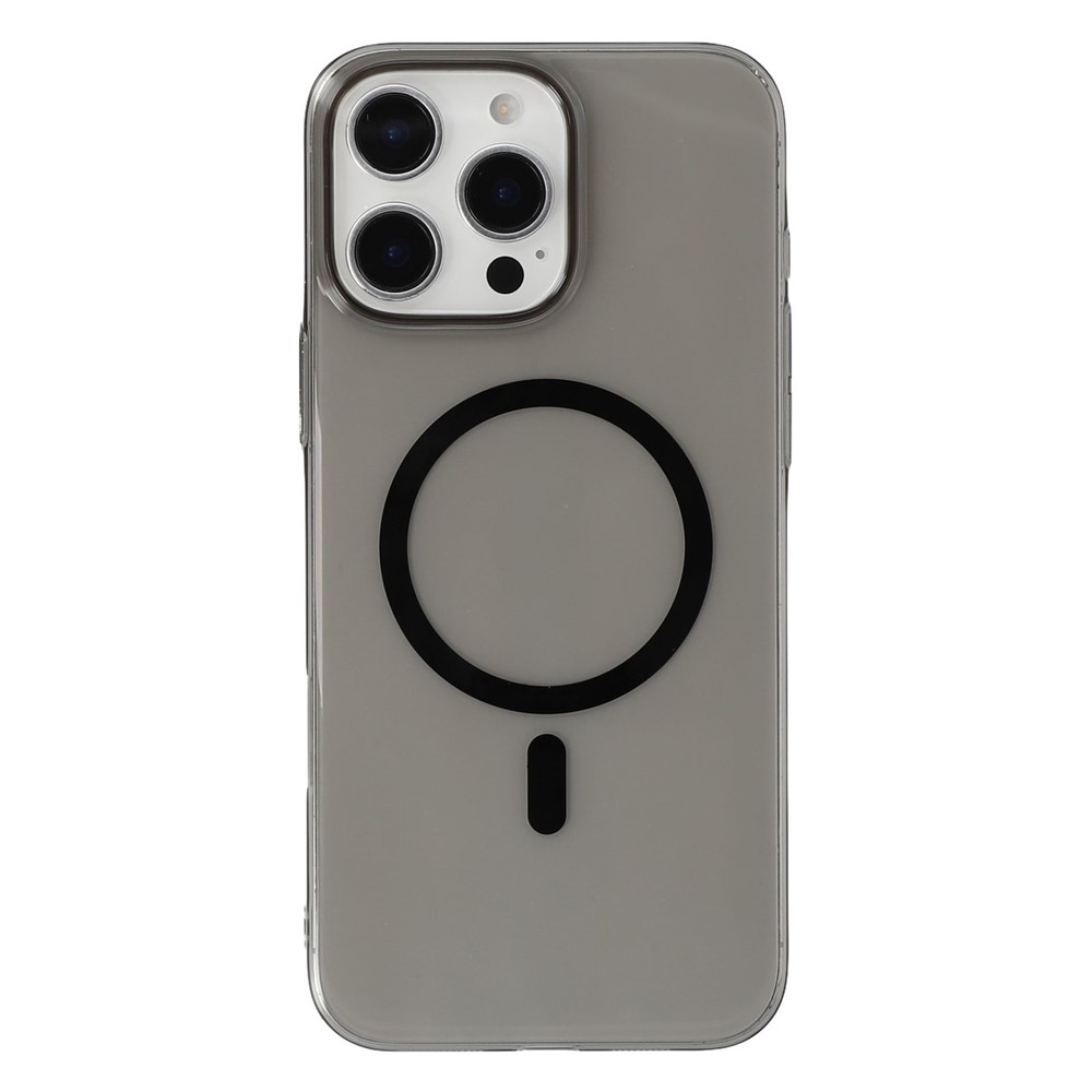 JAUCASE For iPhone 15 Pro Magnetic Case Hard PC Clear Back Phone Cover - Transparent Black