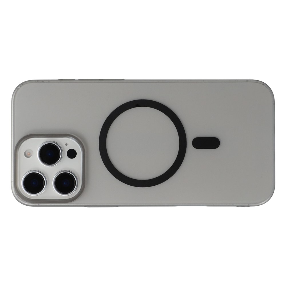 JAUCASE For iPhone 14 Pro Magnetic Case Matte Clear Hard PC Phone Back Cover - Black