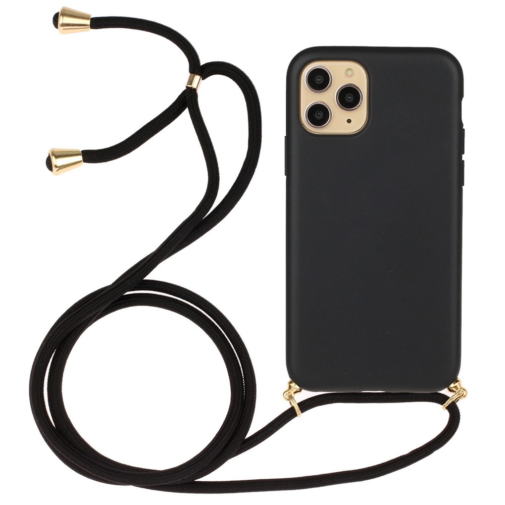 Bulk Purchasing For iPhone 13 Pro Max Eco Friendly Case with Lanyard Compostable Wheat Straw+TPU Phone Cover - Black