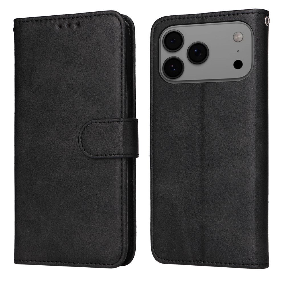 For iPhone 17 Pro Max Case Wallet PU Leather Folio Flip Phone Cover - Black