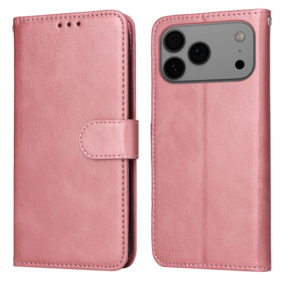 For iPhone 17 Pro Max Case Wallet PU Leather Folio Flip Phone Cover - Pink