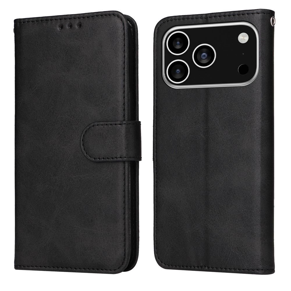For iPhone 17 Pro Case Wallet PU Leather Folio Flip Phone Cover - Black
