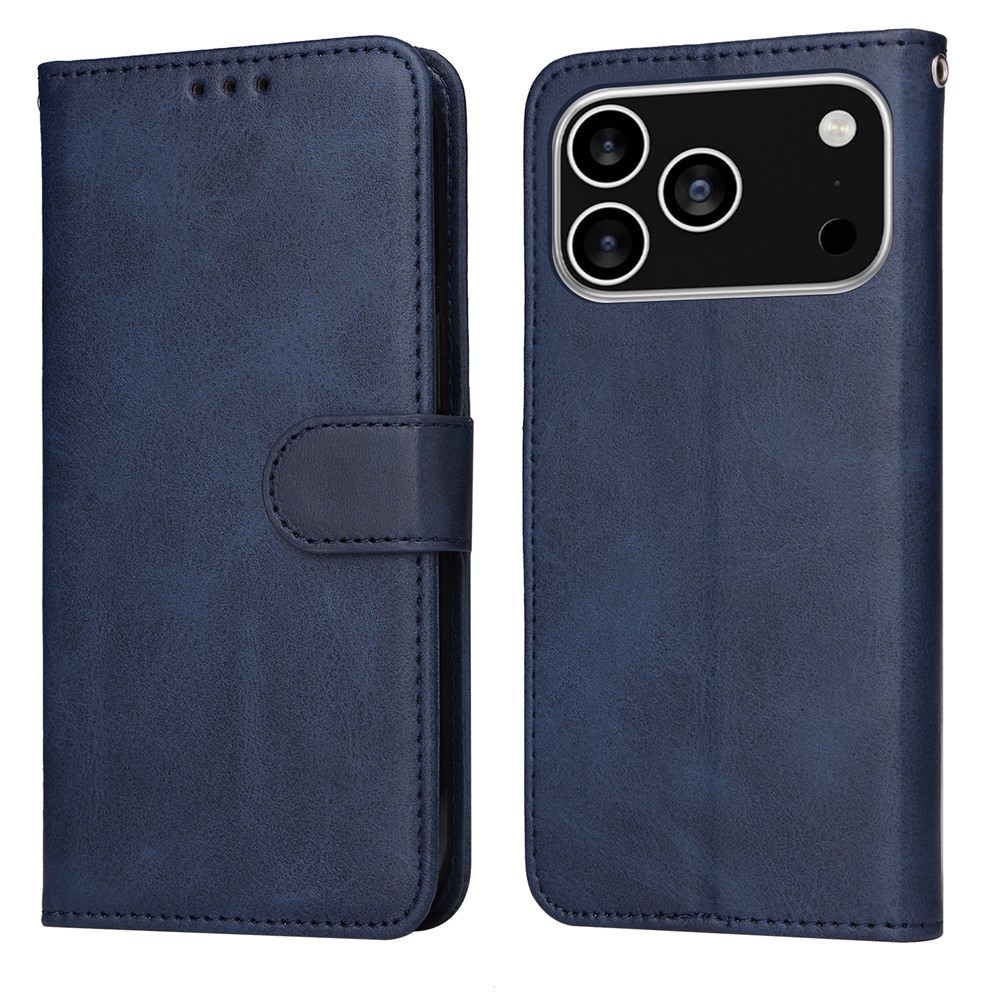 For iPhone 17 Pro Case Wallet PU Leather Folio Flip Phone Cover - Blue