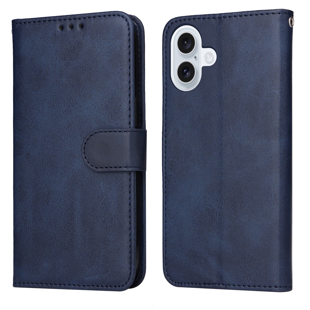 For iPhone 17 Case Wallet PU Leather Folio Flip Phone Cover - Blue