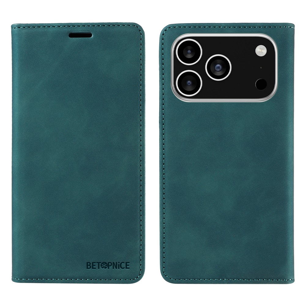 For iPhone 17 Pro Case BETOPNICE Magnetic Closure RFID Blocking Wallet Stand Leather Phone Cover - Green
