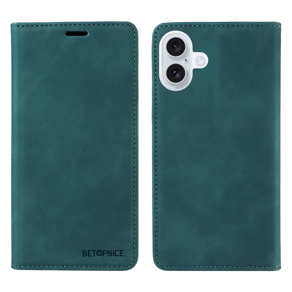 For iPhone 17 Case BETOPNICE Magnetic Closure RFID Blocking Wallet Stand Leather Phone Cover - Green