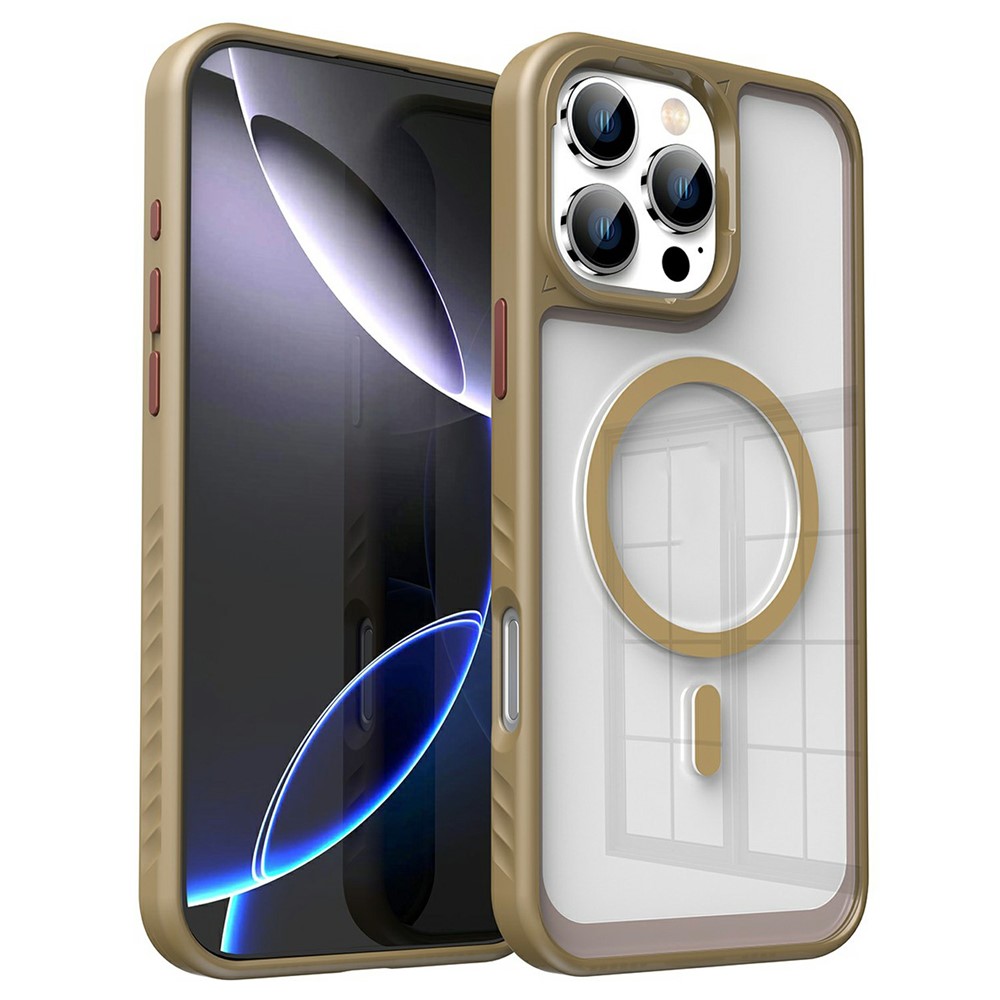 For iPhone 16 Pro Max Case Compatible with MagSafe TPU + PC Shockproof Phone Back Cover - Desert Gold