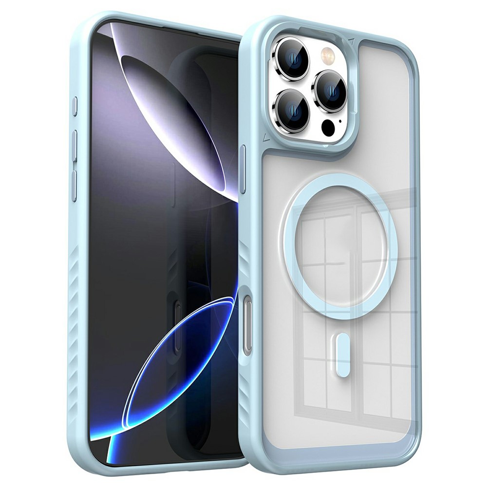 For iPhone 16 Pro Max Case Compatible with MagSafe TPU + PC Shockproof Phone Back Cover - Baby Blue