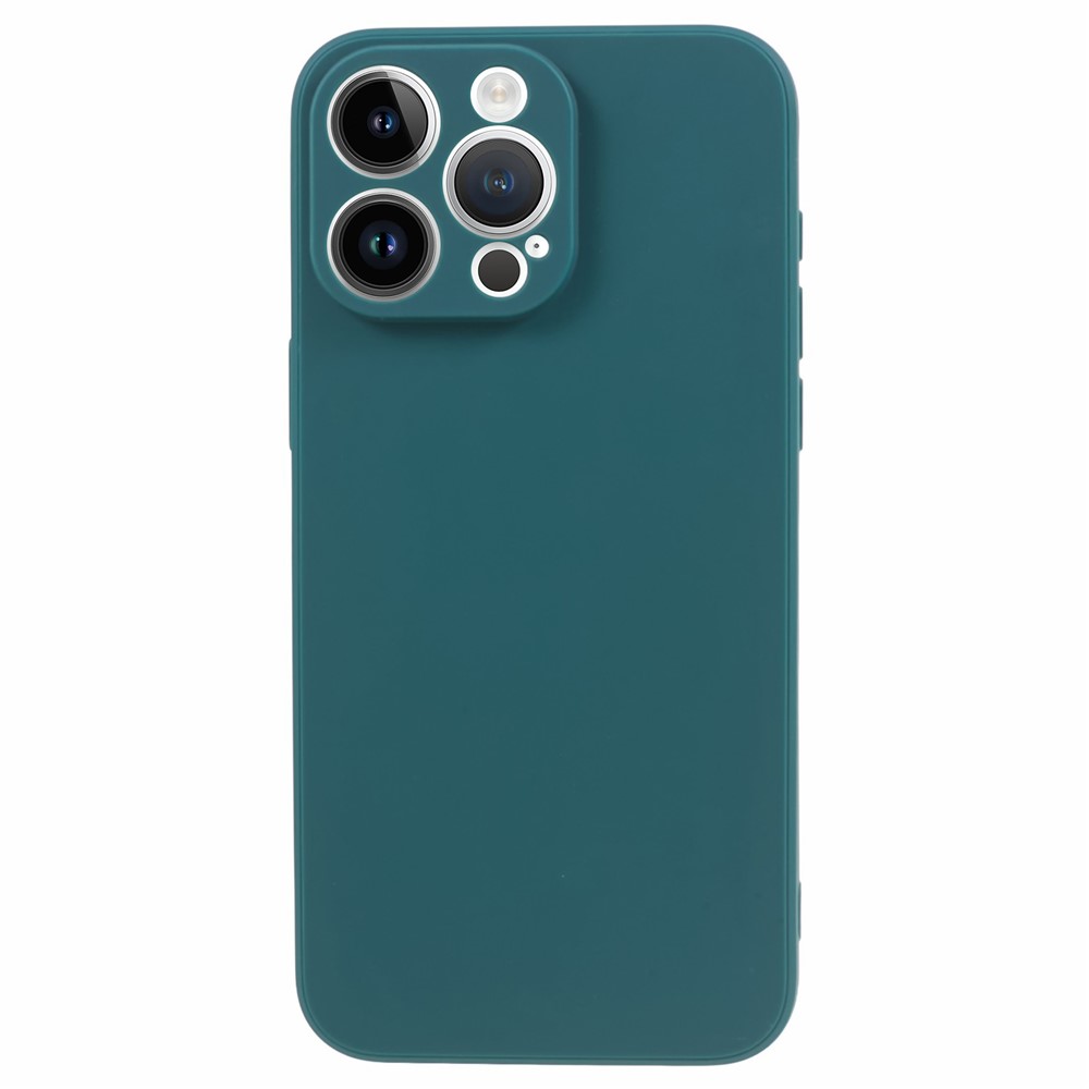 Bulk Purchasing For iPhone 14 Pro Case Straight Edge Soft TPU Matte Phone Back Cover - Dark Green