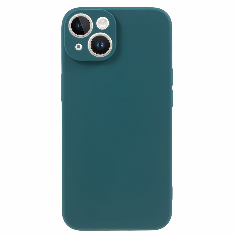 Bulk Purchasing For iPhone 14 Case Straight Edge Soft TPU Matte Phone Back Cover - Dark Green