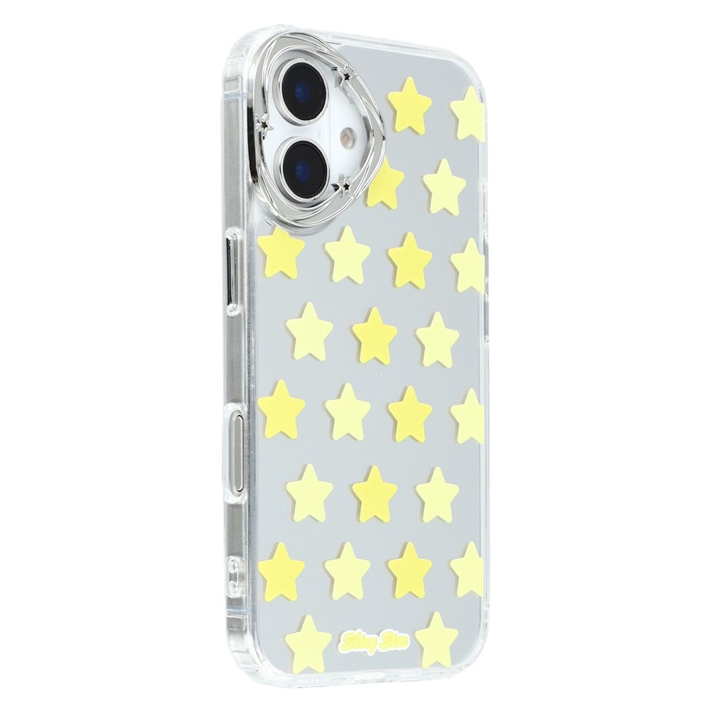 For iPhone 16 Plus Case Star Mirror Series TPU + Acrylic Phone Back Cover