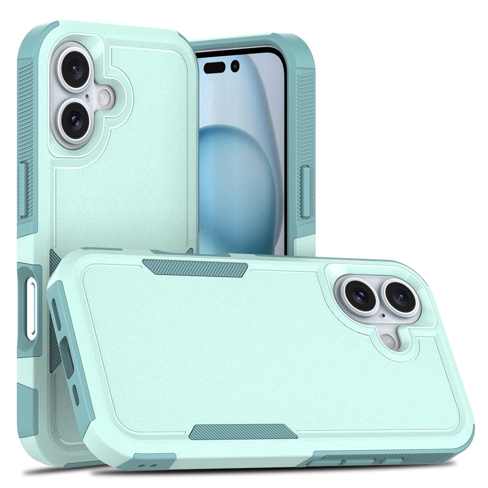 Bulk Purchasing For iPhone 16 Plus Case 2 in 1 PC + TPU Shockproof Phone Cover - Mint Green