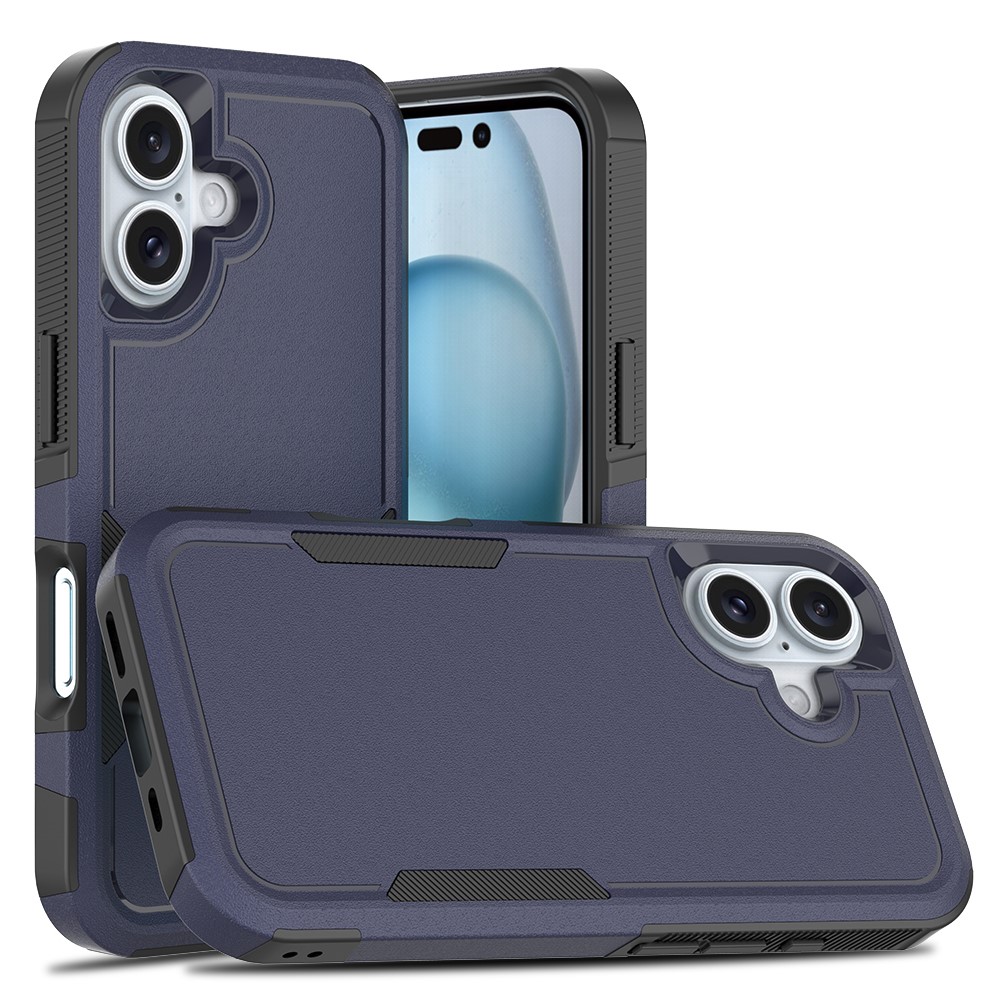 Bulk Purchasing For iPhone 16 Plus Case 2 in 1 PC + TPU Shockproof Phone Cover - Dark Blue
