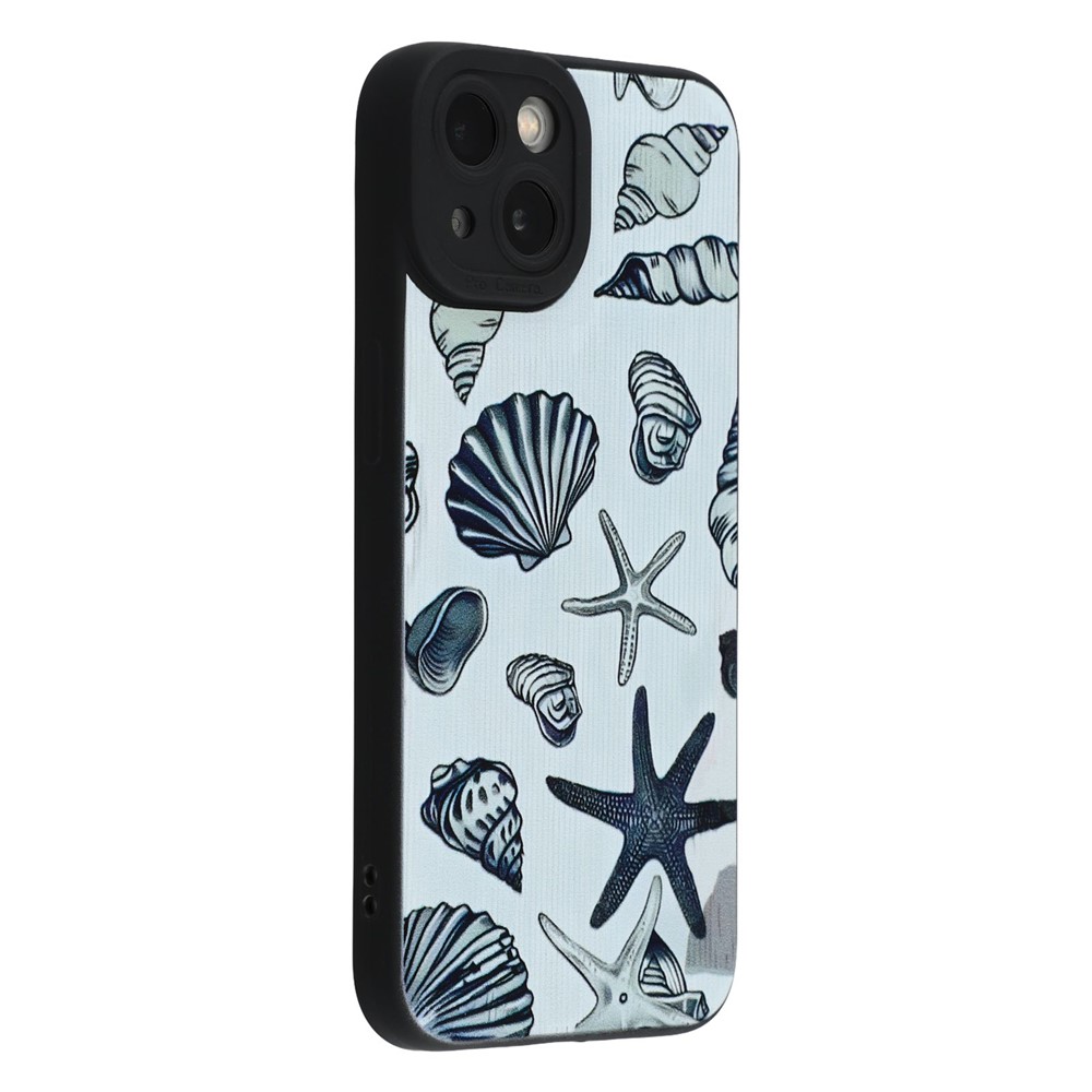 For iPhone 13 Case Starfish Shells Pattern Shockproof TPU Phone Back Cover