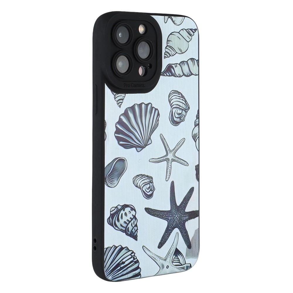 For iPhone 13 Pro Max Case Starfish Shells Pattern Shockproof TPU Phone Back Cover