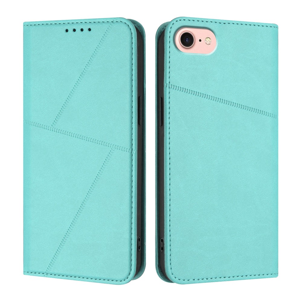 For iPhone 16e Wallet Case Magnetic Closure Leather Flip Phone Cover with Stand - Light Blue