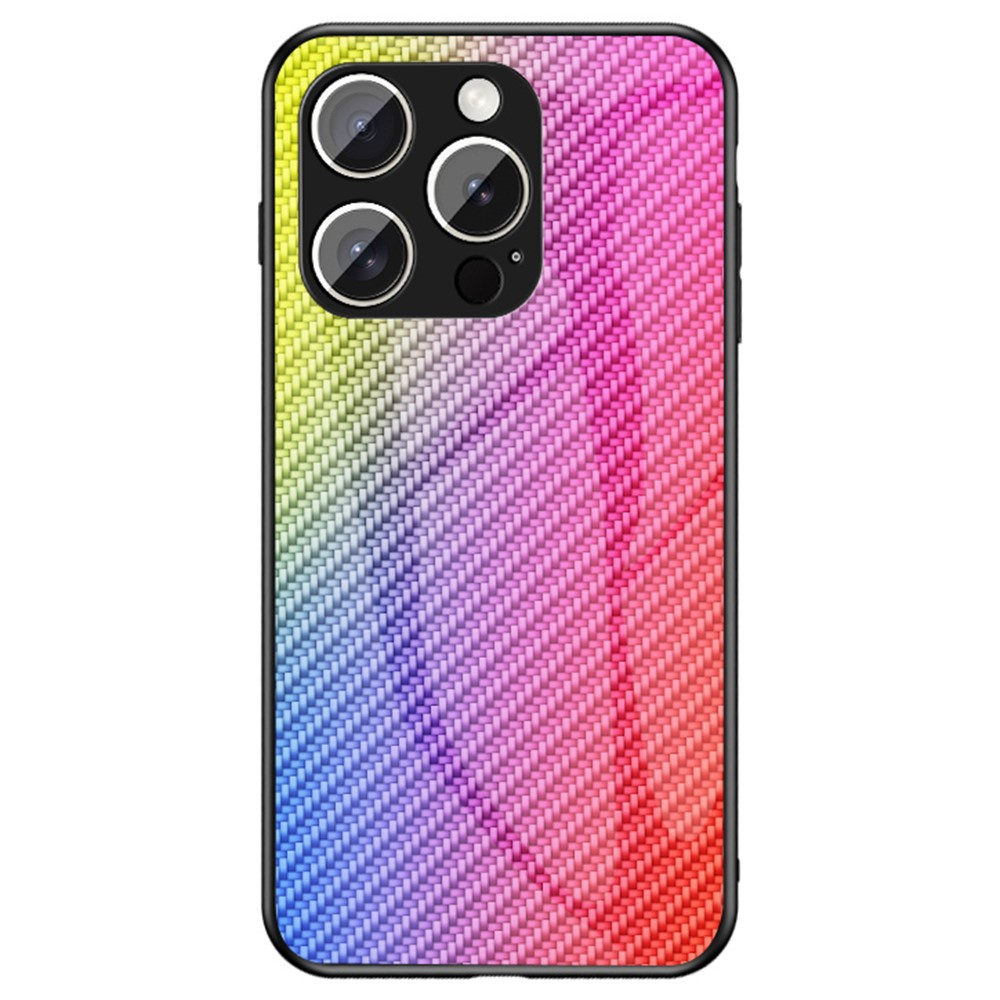 For iPhone 16 Pro Max Case Tempered Glass Shockproof Phone Cover - Colorful Fiber