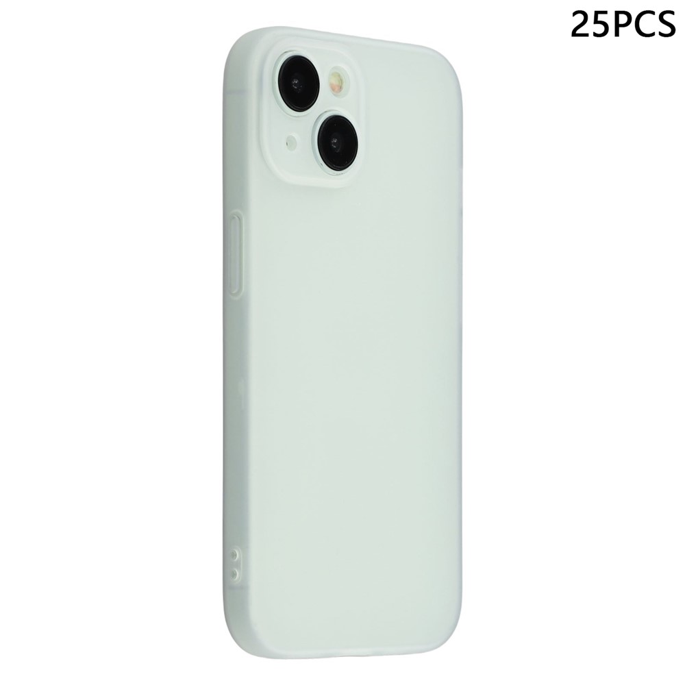 Bulk Purchasing 25Pcs For iPhone 15 Case 1.2mm TPU Matte Phone Cover - Transparent White