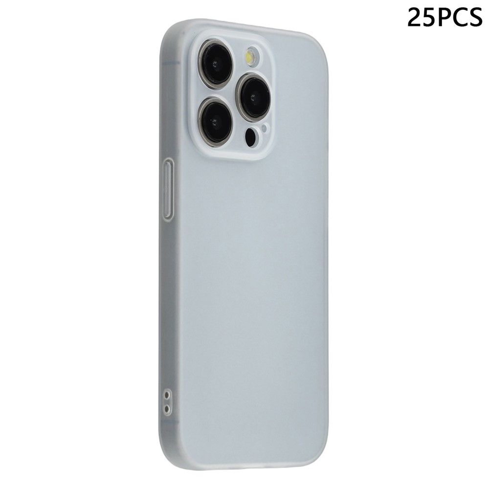 Bulk Purchasing 25Pcs For iPhone 15 Pro Case 1.2mm TPU Matte Phone Cover - Transparent White
