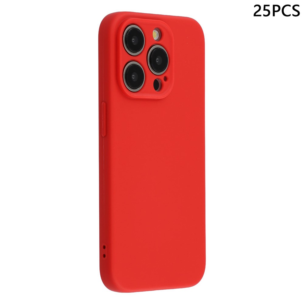 Bulk Purchasing 25Pcs For iPhone 15 Pro Case 1.2mm TPU Matte Phone Cover - Red