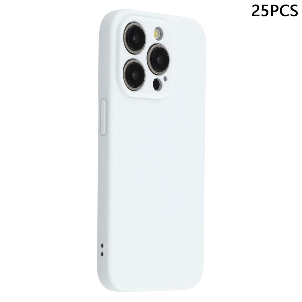 Bulk Purchasing 25Pcs For iPhone 15 Pro Max Case 1.2mm TPU Matte Phone Cover - White