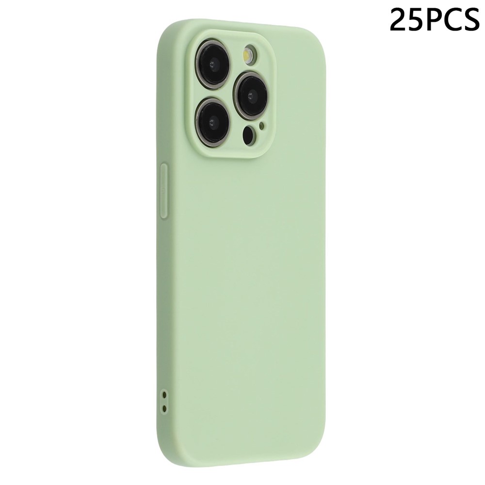 Bulk Purchasing 25Pcs For iPhone 15 Pro Max Case 1.2mm TPU Matte Phone Cover - Matcha Green