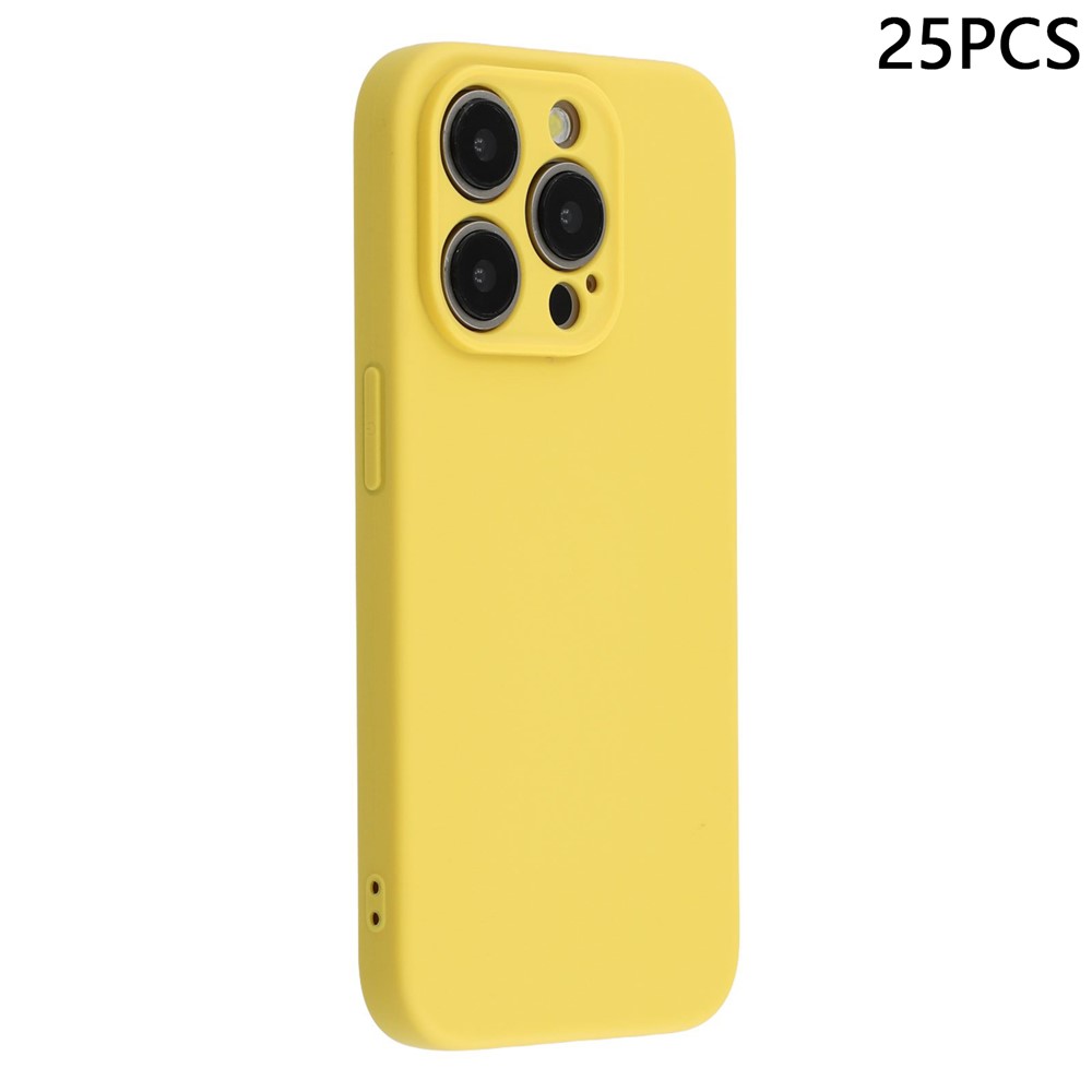 Bulk Purchasing 25Pcs For iPhone 15 Pro Max Case 1.2mm TPU Matte Phone Cover - Yellow
