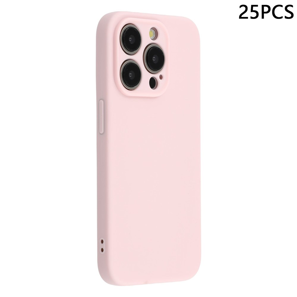 Bulk Purchasing 25Pcs For iPhone 15 Pro Max Case 1.2mm TPU Matte Phone Cover - Light Pink