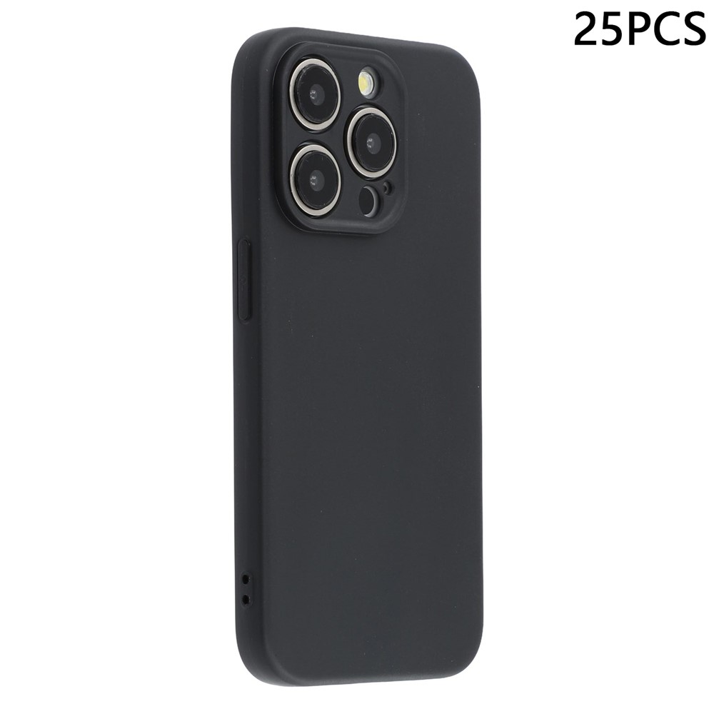 Bulk Purchasing 25Pcs For iPhone 14 Pro Max Case 1.2mm TPU Matte Phone Cover - Black
